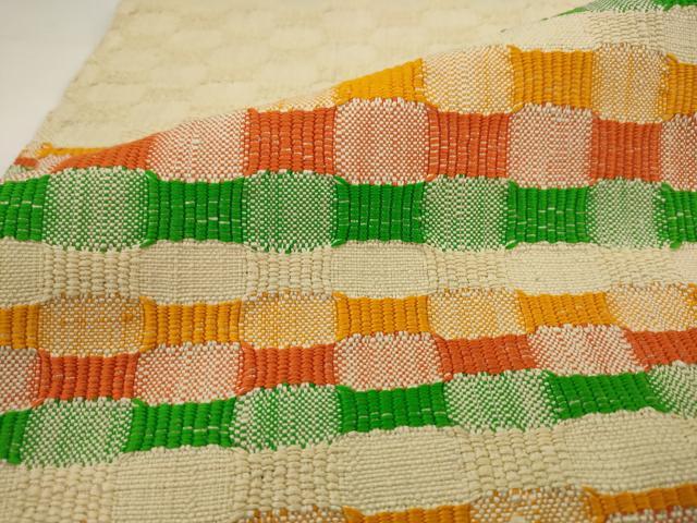 平和屋着物●八寸名古屋帯 めがね織 正絹 逸品 AABJ6963pf