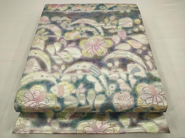 平和屋着物●全通柄袋帯 辻が花 金銀糸 正絹 逸品 AABJ6980pf