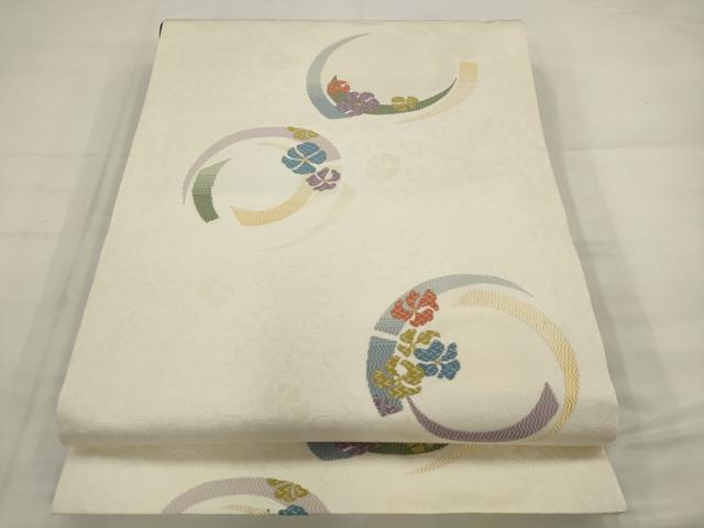 平和屋着物●六通柄京袋帯 花丸文 金糸 正絹 逸品 AABJ6981pf