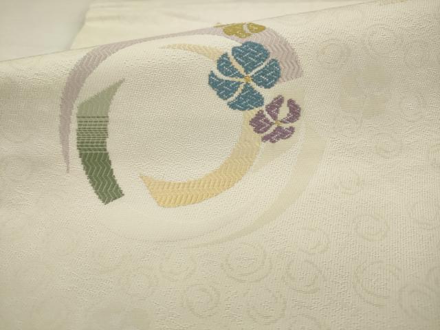 平和屋着物●六通柄京袋帯 花丸文 金糸 正絹 逸品 AABJ6981pf