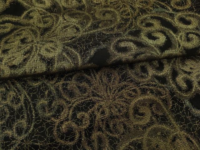 平和屋着物●全通柄九寸名古屋帯 寿光織 飾花文 金糸 正絹 逸品 AABJ7000pf