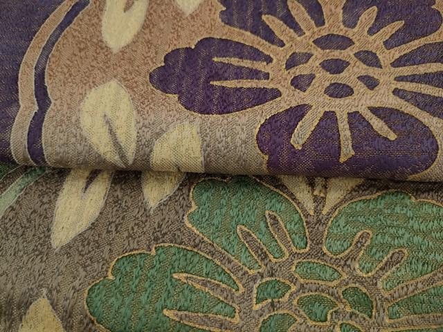 平和屋着物●全通柄袋帯 飾花文 金通し地 正絹 逸品 AABJ7026pf