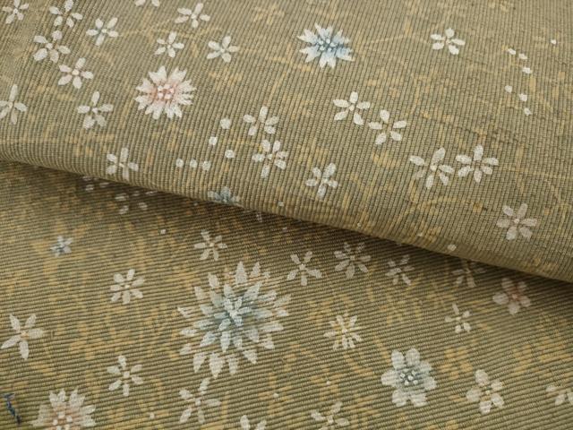 平和屋着物●八寸名古屋帯 紬地 草花文 正絹 逸品 AABJ7060pf