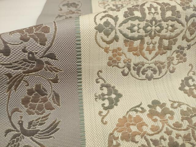 平和屋着物●本場筑前博多織 八寸名古屋帯 鳳凰花文 正絹 逸品 AABJ7062pf