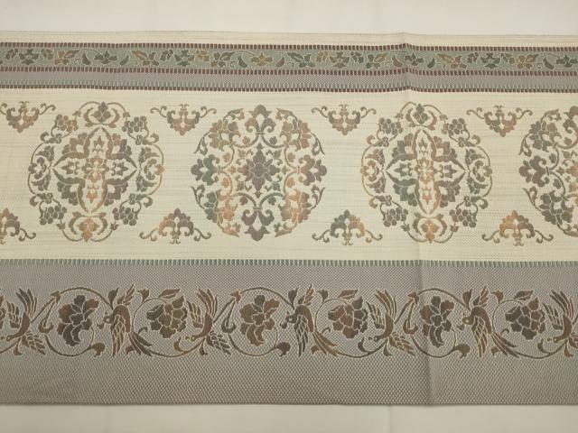 平和屋着物●本場筑前博多織 八寸名古屋帯 鳳凰花文 正絹 逸品 AABJ7062pf