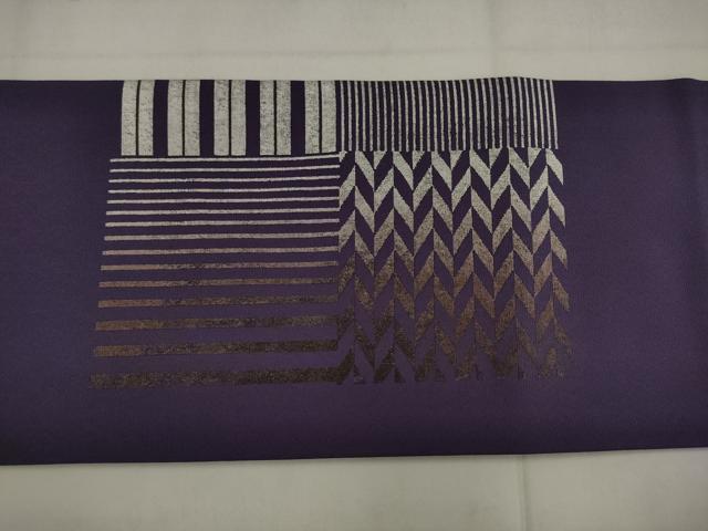 平和屋着物●九寸名古屋帯 幾何学文様 正絹 逸品 AABJ7064pf