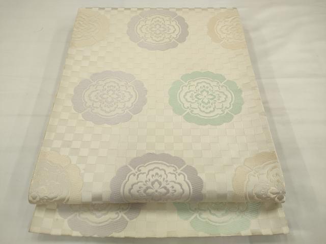 平和屋着物●六通柄袋帯 唐織 九百錦有職 花丸文 正絹 逸品 AABJ7071pf