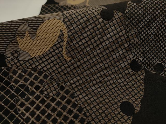 平和屋着物●八寸名古屋帯 雪輪重ね文 猫 AABJ7079pf