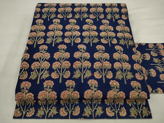 平和屋着物●九寸名古屋帯 紬地 草花文 正絹 逸品 AABJ7083pf