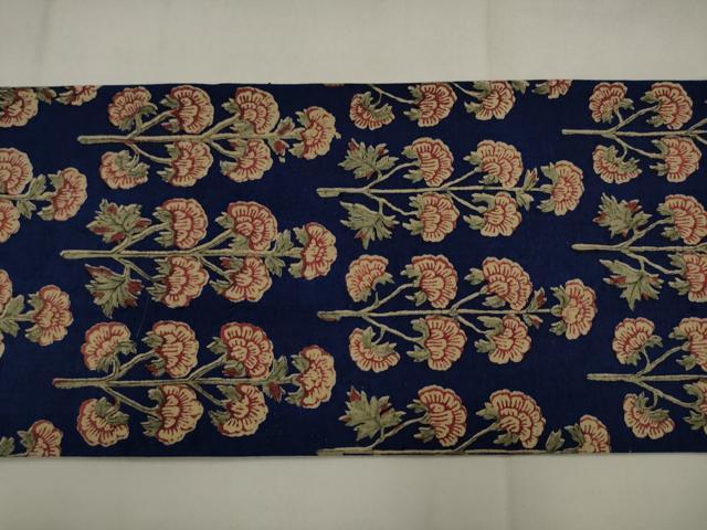 平和屋着物●九寸名古屋帯 紬地 草花文 正絹 逸品 AABJ7083pf