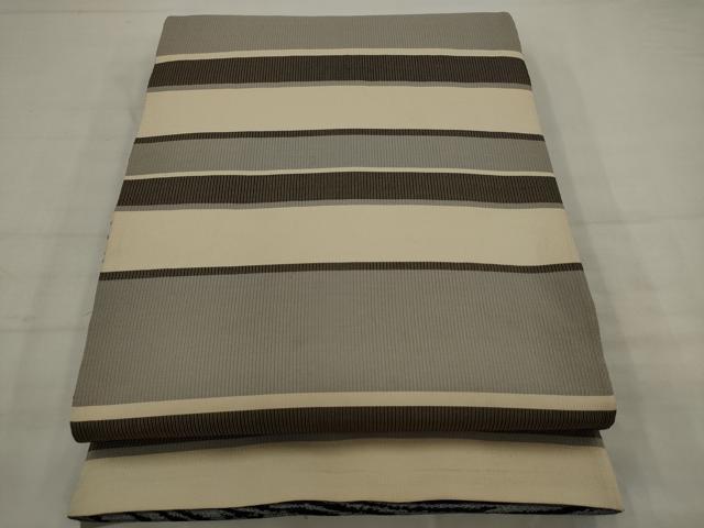 平和屋着物●両面全通柄袋帯 横段文 金銀糸 正絹 逸品 AABJ7090pf