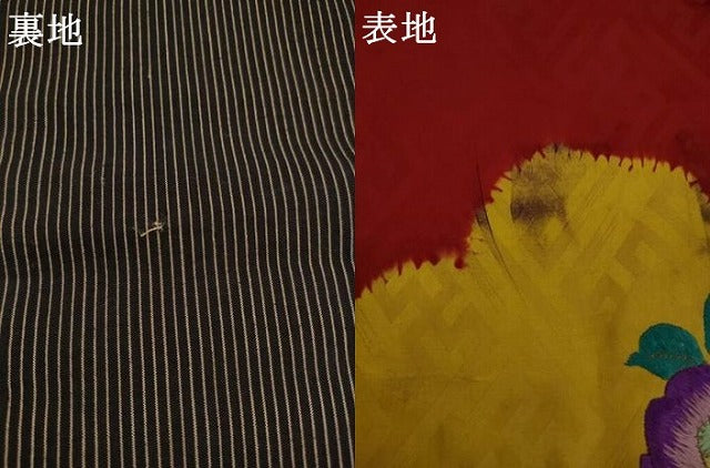 平和屋着物●アンティーク 大正ロマン 太鼓柄京袋帯 総手刺繍 休み鳥 正絹 逸品 AABJ7102pf