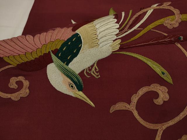 平和屋着物●アンティーク 大正ロマン 太鼓柄京袋帯 総手刺繍 鳳凰 金糸 正絹 逸品 AABJ7103pf