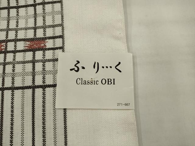平和屋着物●八寸名古屋帯 変わり格子 AABJ7121pf