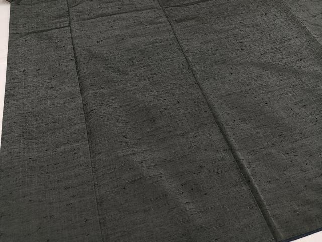 平和屋着物●男性 紬 アンサンブル 色無地 消炭色 正絹 逸品 AABJ7164ph