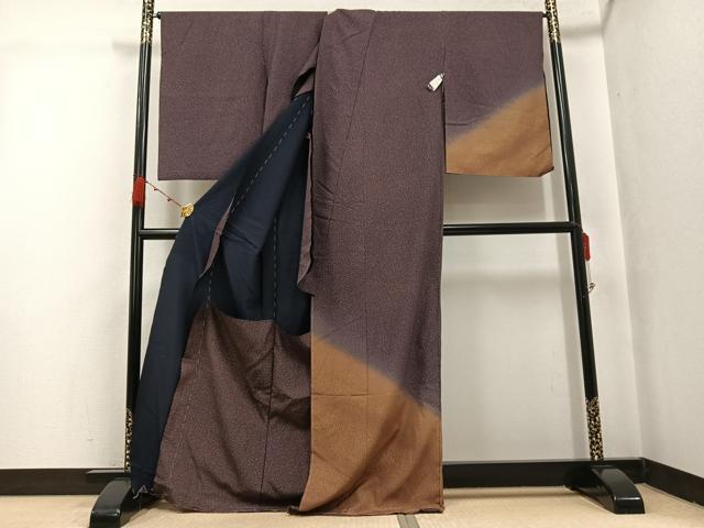 平和屋着物●訪問着 霞文 暈し染め 金彩 仮絵羽 正絹 逸品 未使用 AABJ7165ph