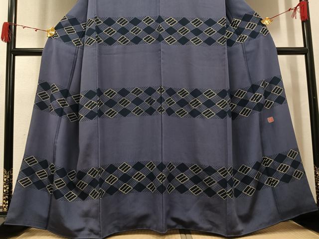 平和屋着物●ファッションデザイナー 花井幸子 訪問着 作家物 菱文 金彩 正絹 逸品 AABJ7171ph