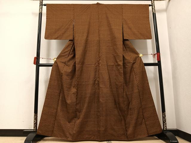 平和屋着物●本場大島紬 割込み絣 立涌文 正絹 逸品 AABJ7177ph