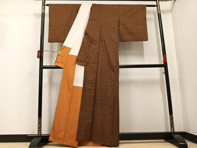 平和屋着物●本場大島紬 割込み絣 立涌文 正絹 逸品 AABJ7177ph