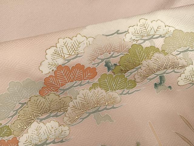 平和屋着物●訪問着 友禅 浜松舟文 暈し染め 金銀彩 正絹 逸品 AABJ7186ph