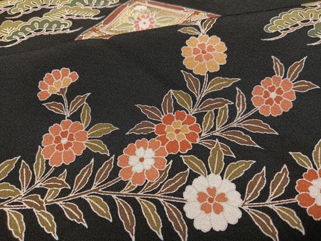 平和屋着物●豪華黒留袖 駒刺繍 雪輪吉祥花鼓文 金彩 高島屋扱い 正絹 逸品 AABJ7195ph