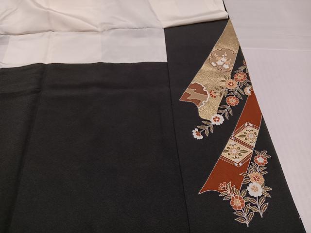 平和屋着物●豪華黒留袖 駒刺繍 雪輪吉祥花鼓文 金彩 高島屋扱い 正絹 逸品 AABJ7195ph