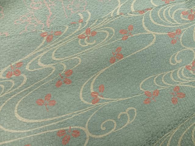 平和屋着物●訪問着 流水枝花文 正絹 逸品 AABJ7196ph