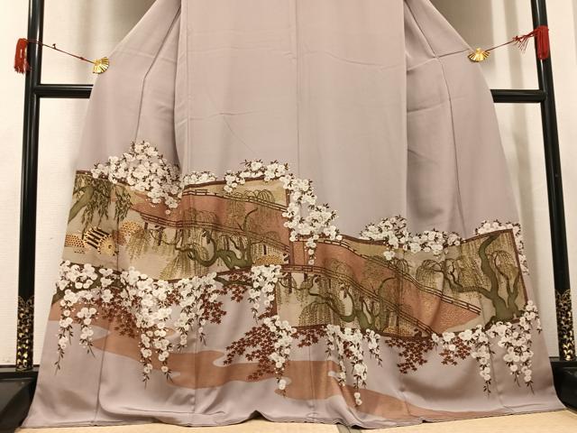 平和屋着物●豪華色留袖 立波草花文 金彩 さが美扱い 正絹 逸品 AABJ7198ph