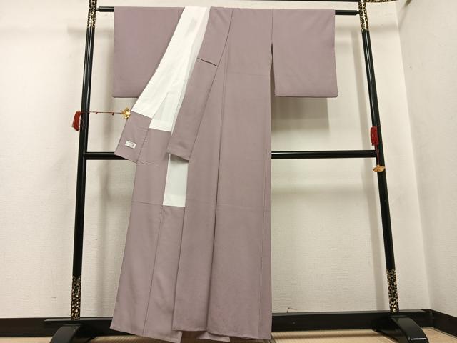 平和屋着物●洗える最高級着物 <英>はなぶさ謹製 色無地 胡桃染色 洗える着物 AABJ7199ph