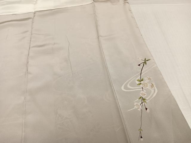 平和屋着物●訪問着 友禅 草花文 金彩 鬼しぼ縮緬 正絹 逸品 AABJ7216ph