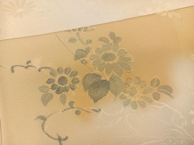 平和屋着物●上質な小紋 地紋起こし 草花文 暈し染め 正絹 逸品 AABJ7221ph