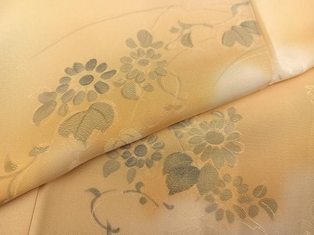 平和屋着物●上質な小紋 地紋起こし 草花文 暈し染め 正絹 逸品 AABJ7221ph