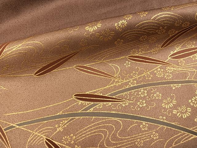 平和屋着物●訪問着 駒刺繍 流水草花文 暈し染め 金彩 正絹 逸品 未使用 AABJ7233ph