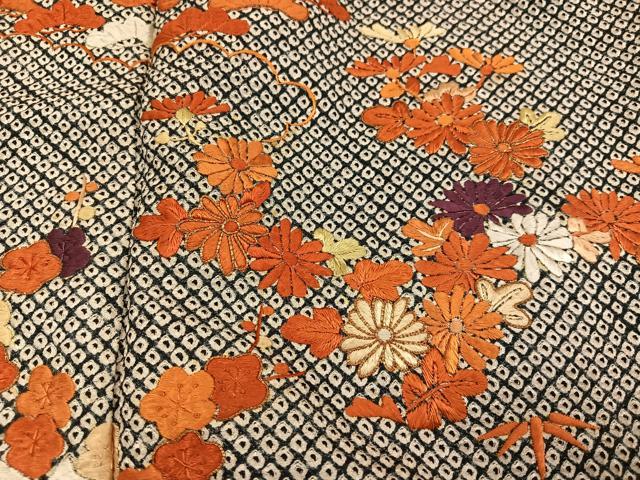 平和屋着物●訪問着 絞り 刺繍 松竹梅草花文 正絹 逸品 AABJ7242ph