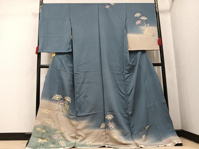 平和屋着物●訪問着 桂三郎好み 色舞袖 枝花文 暈し染め 金彩 仮絵羽 正絹 逸品 未使用 AABJ7247ph