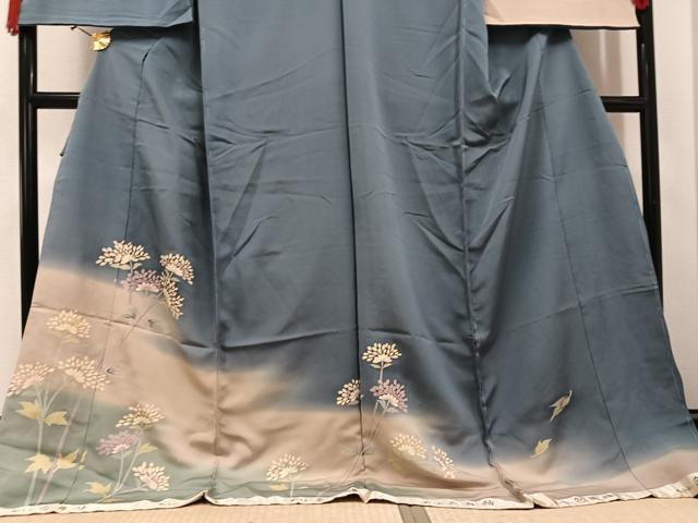 平和屋着物●訪問着 桂三郎好み 色舞袖 枝花文 暈し染め 金彩 仮絵羽 正絹 逸品 未使用 AABJ7247ph