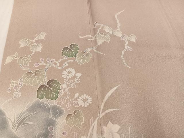 平和屋着物●豪華色留袖 友禅 枝花文 暈し染め 正絹 逸品 AABJ7251ph