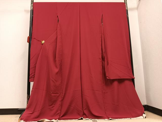 平和屋着物●豪華振袖 色無地 蘇芳色 仮絵羽 逸品 未使用 AABJ7252ph