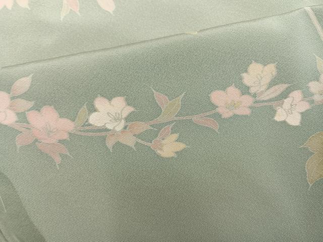 平和屋着物●訪問着 友禅 作家物 草花文 暈し染め 丹後ちりめん 仮絵羽 正絹 逸品 未使用 AABJ7253ph