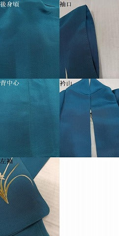 平和屋着物●訪問着 草花文 金彩 鬼しぼ縮緬 正絹 逸品 AABJ7259ph