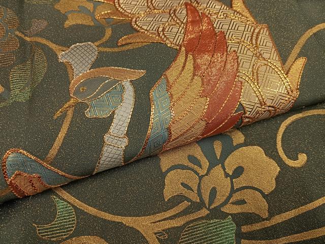 平和屋着物●豪華黒留袖 作家物 駒刺繍 綾五彩 善之助 花鳥更紗 暈し染め 金彩 正絹 逸品 AABJ7260ph