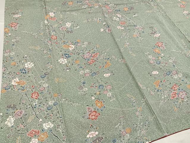 平和屋着物●上質な小紋 友禅 枝花文 正絹 逸品 AABJ7263ph