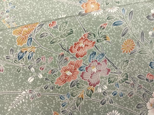 平和屋着物●上質な小紋 友禅 枝花文 正絹 逸品 AABJ7263ph
