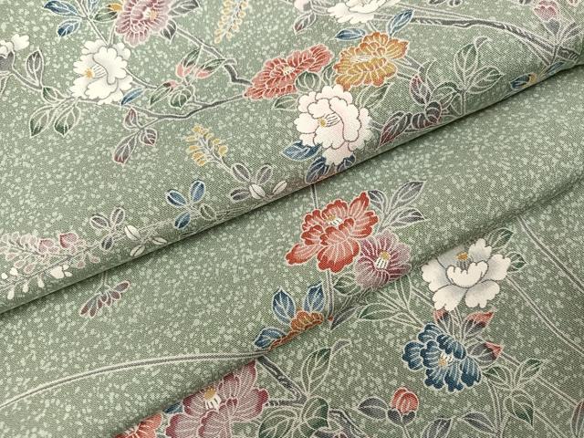 平和屋着物●上質な小紋 友禅 枝花文 正絹 逸品 AABJ7263ph