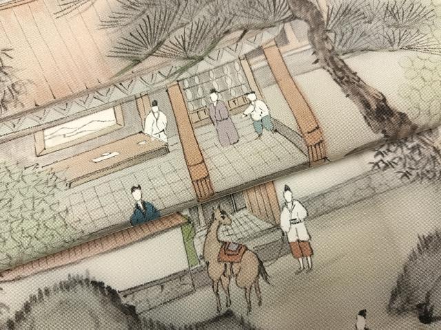 平和屋着物●訪問着 高橋一海 手描き 人物風景文 正絹 逸品 AABJ7267ph