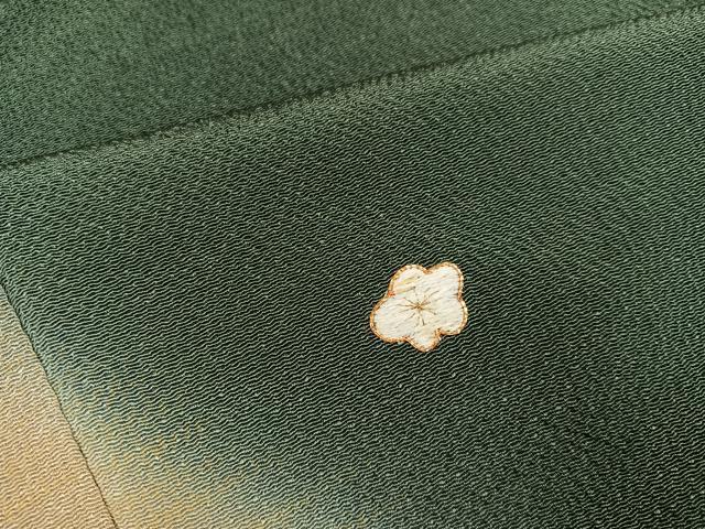 平和屋着物●色留訪問着 駒刺繍 草花文 暈し染め 金彩 鬼しぼ縮緬 正絹 逸品 AABJ7279ph