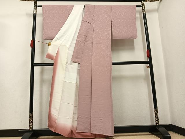 平和屋着物●上質な色無地 芝地紋 ときがら茶色 正絹 逸品 未使用 AABJ7284ph