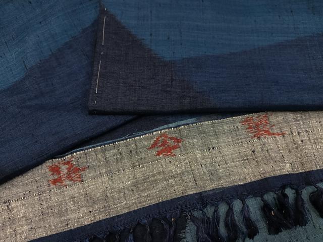 平和屋着物●上質な紬 切嵌文様 反端付き 正絹 逸品 未使用 AABJ7290ph