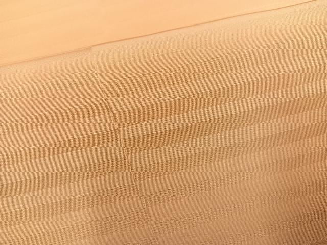 平和屋着物●上質な色無地 横段地紋 萱草色 正絹 逸品 未使用 AABJ7291ph