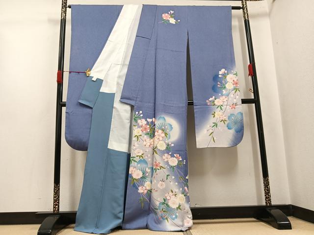 平和屋着物●豪華振袖 駒刺繍 枝垂れ桜 暈し染め 金彩 正絹 逸品 AABJ7302ph